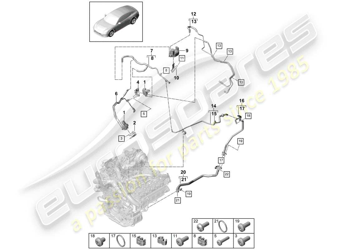 porsche panamera 971 (2020) vacuum system part diagram