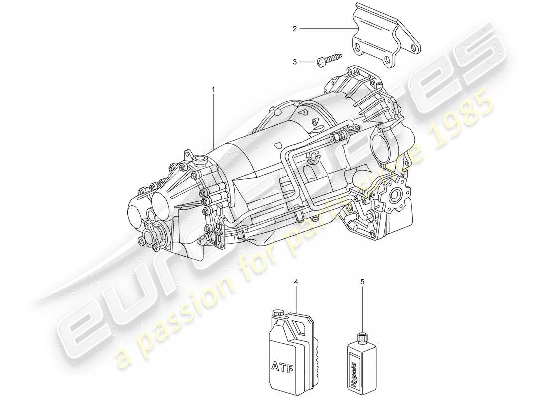 porsche 996 (2003) tiptronic - - gearbox - d - mj 2002>> part diagram