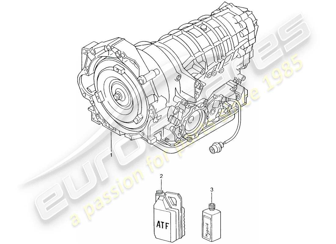 porsche 996 (2005) tiptronic - - gearbox - not ready for installation - d >> - mj 2001 parts diagram
