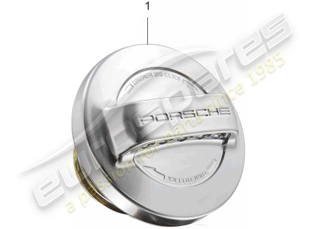 porsche classic accessories (2004) fuel tank cap - aluminium look part diagram