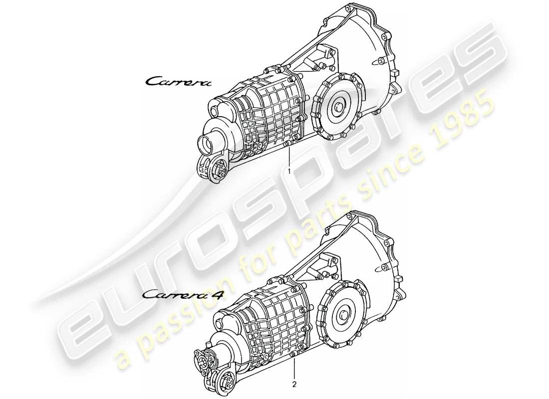 porsche replacement catalogue (1975) manual gearbox part diagram