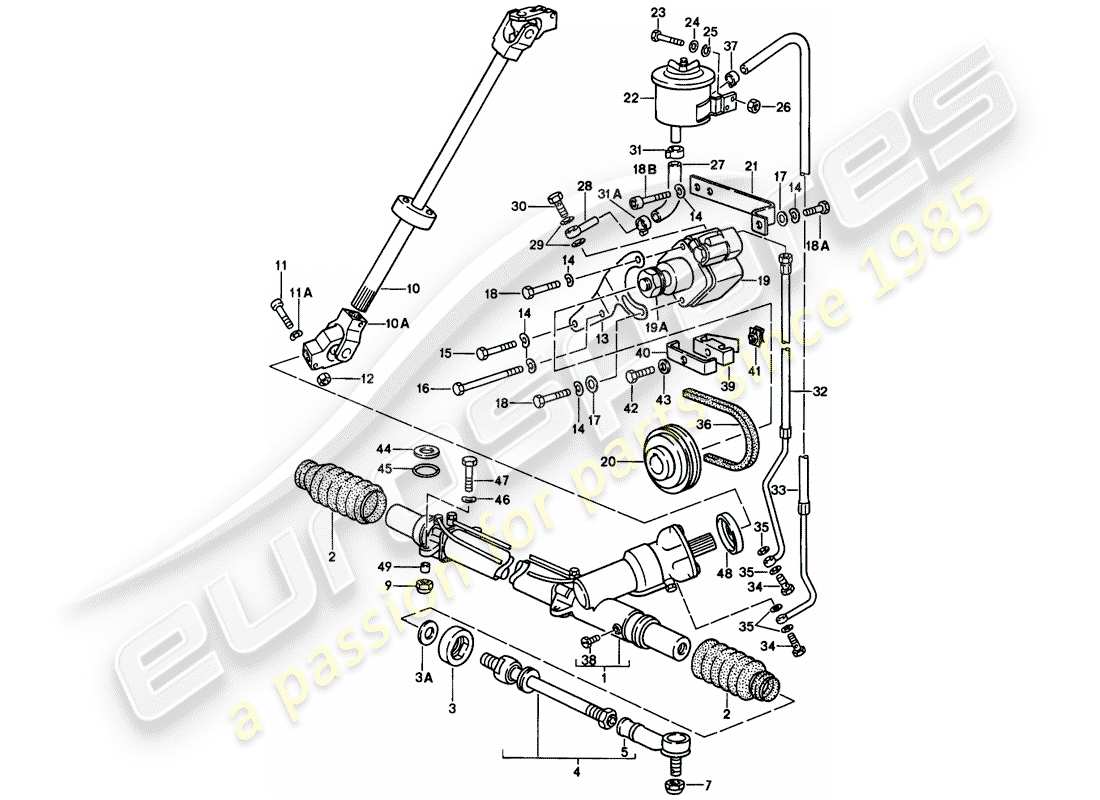 porsche 928 (1982) steering gear - tie rod - see technical information - nr-4/20 parts diagram