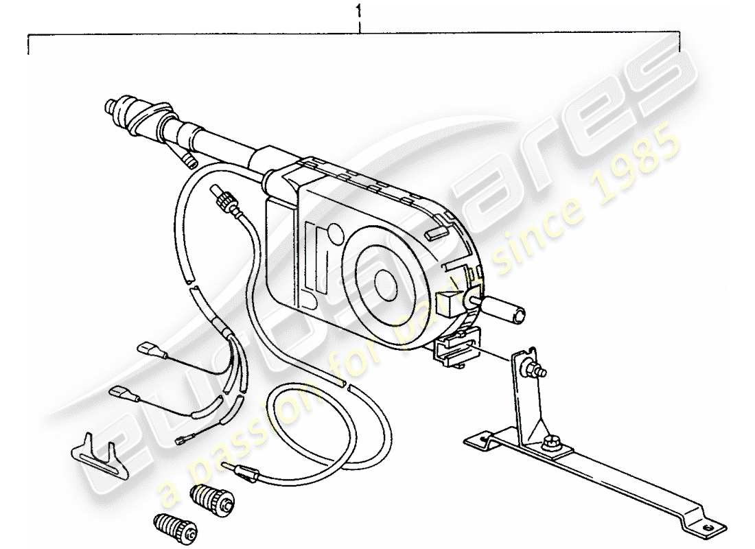 porsche replacement catalogue (1993) automatic antenna part diagram