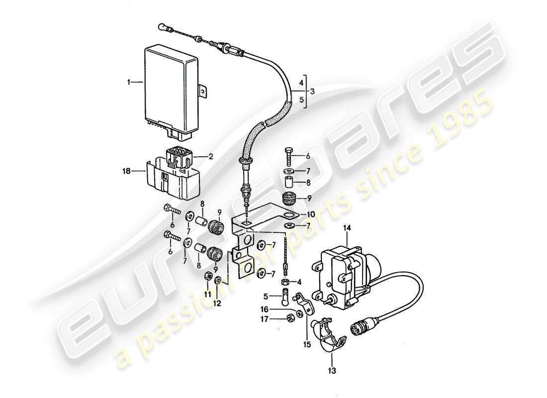 porsche 928 (1992) cruise control system parts diagram