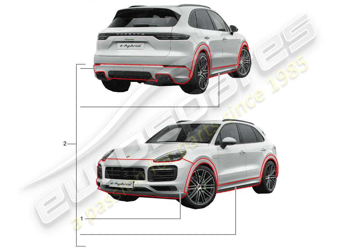 porsche tequipment cayenne (2010) sport design package part diagram