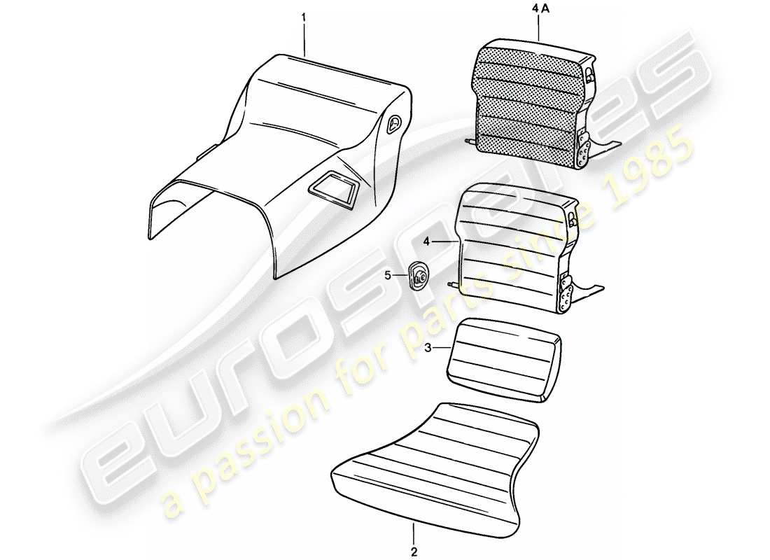 porsche 928 (1978) emergency seat - lining - tunnel - without: - stowage box part diagram