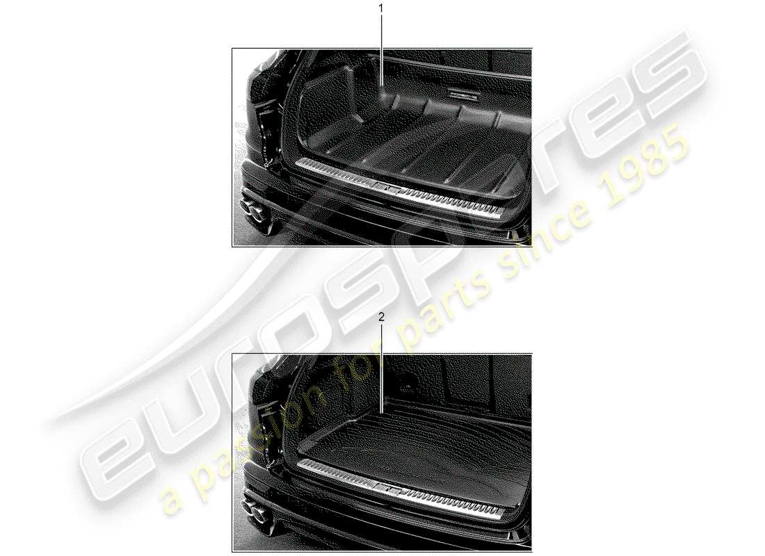 porsche tequipment cayenne (2010) luggage compartment tray part diagram