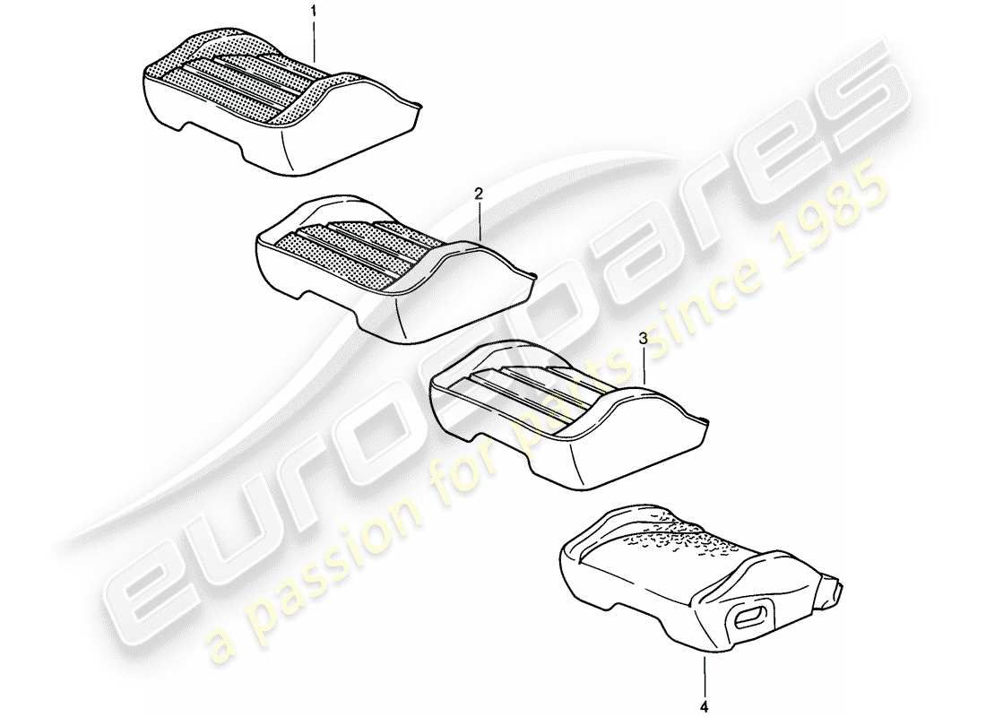 porsche 911 (1985) sports seat - cover - d - mj 1985>> part diagram