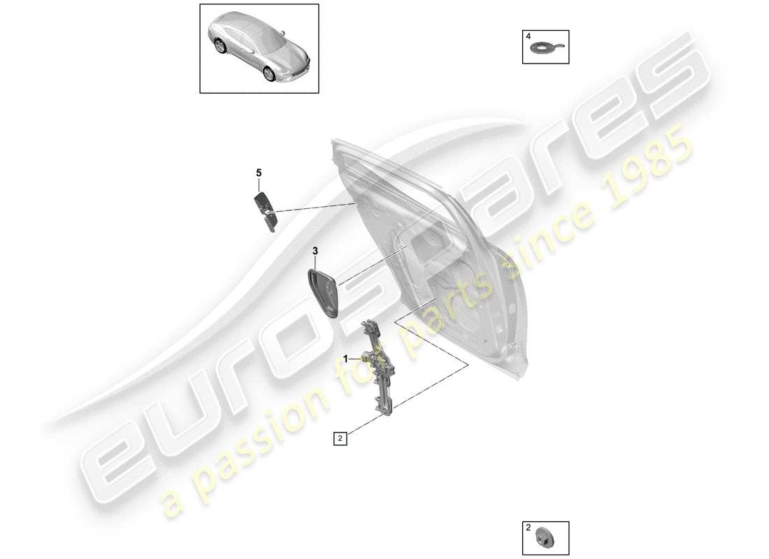 porsche panamera 971 (2019) window regulator parts diagram