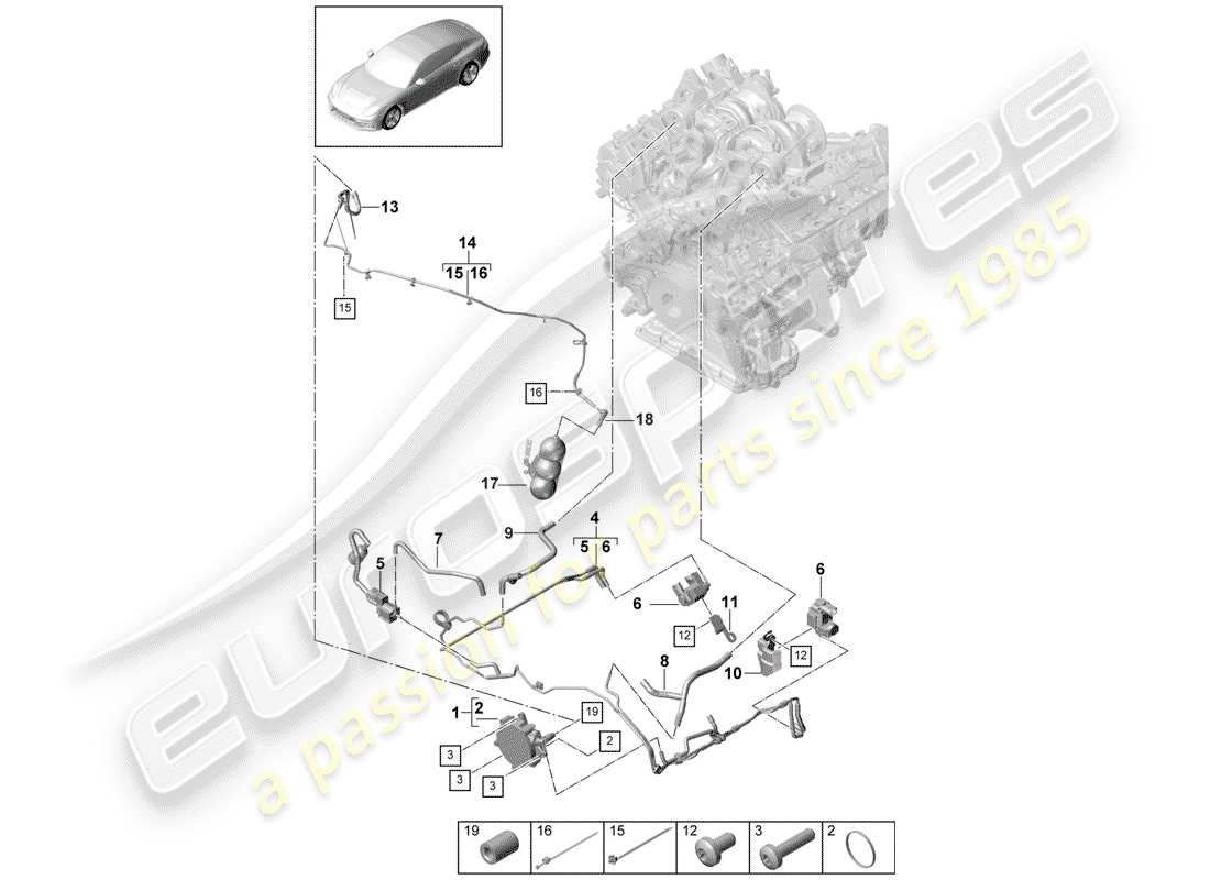 porsche panamera 971 (2019) vacuum system parts diagram