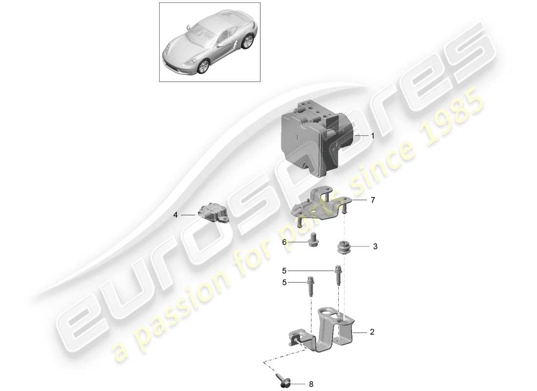 porsche 718 cayman (2017) hydraulic unit parts diagram