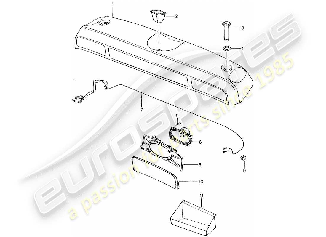 porsche boxster 986 (1997) stowage box - f 98-ws605 603>> - d - mj 1998>> part diagram