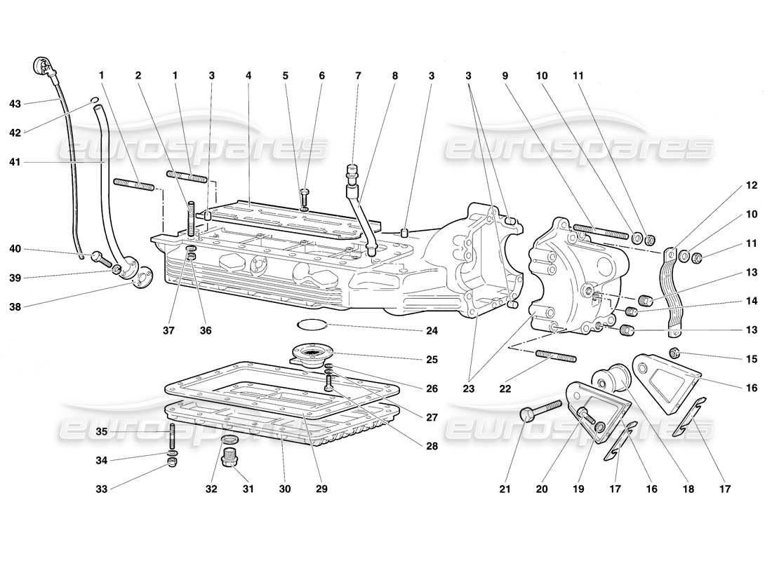 lamborghini diablo se30 (1995) oil sump parts diagram