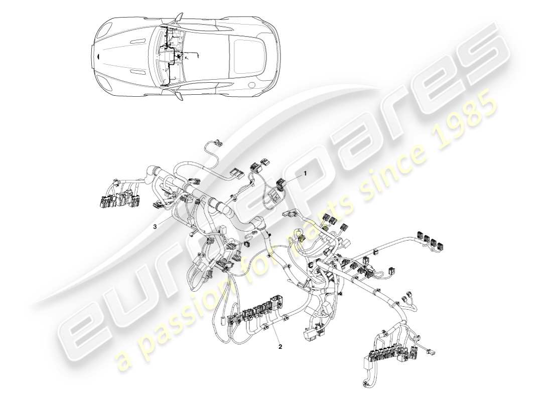 aston martin v8 vantage (2007) ip harness part diagram