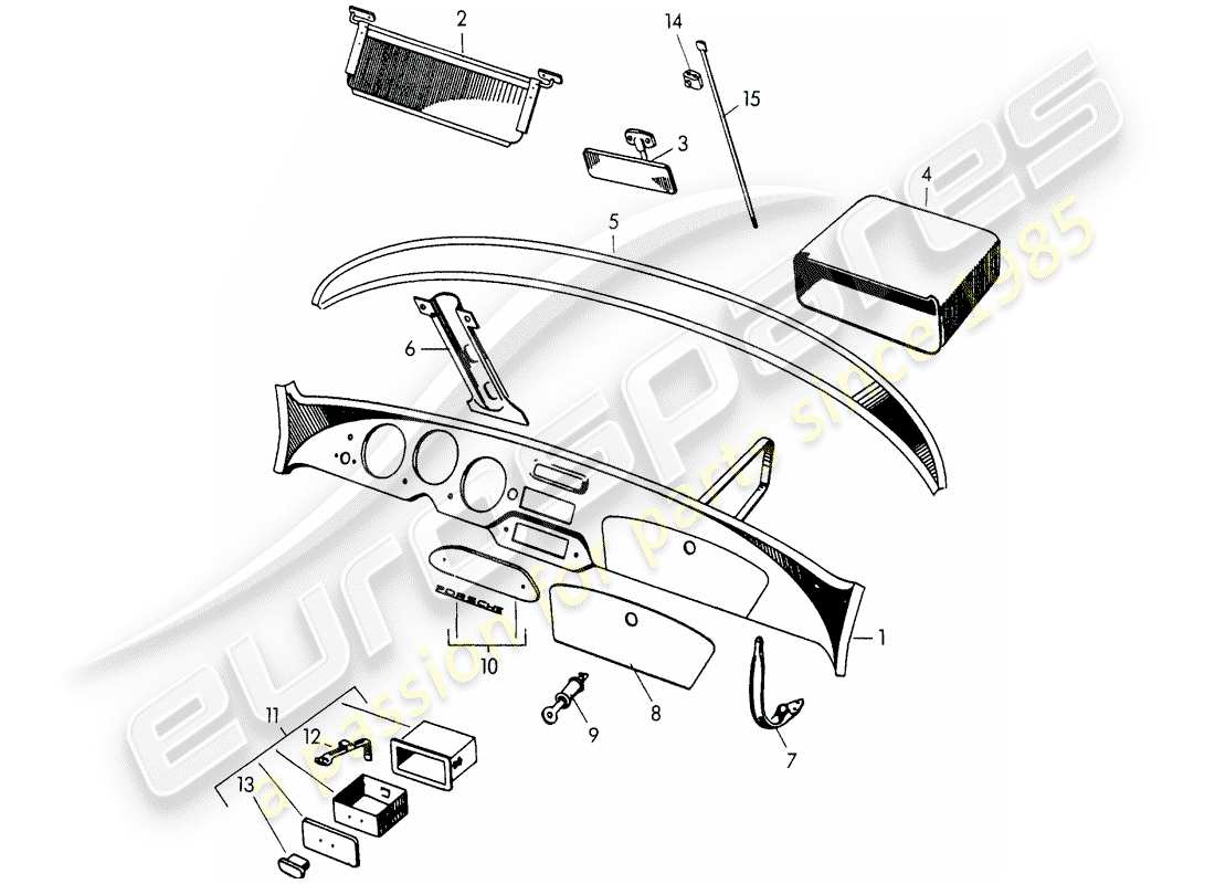 a part diagram from the porsche 356 parts catalogue