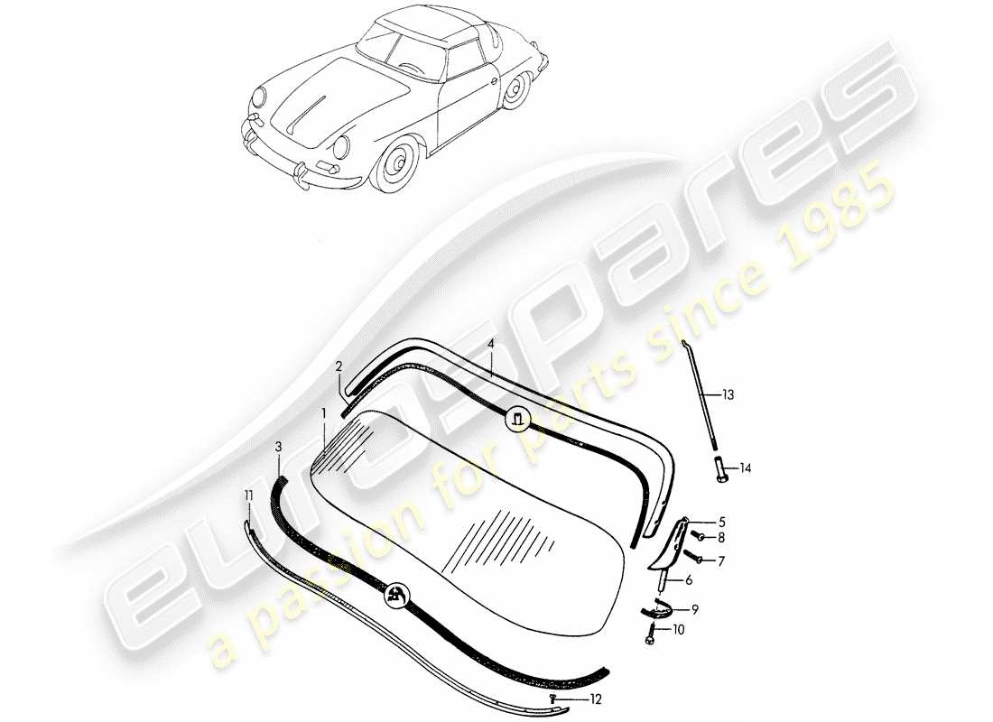 a part diagram from the porsche 356 parts catalogue