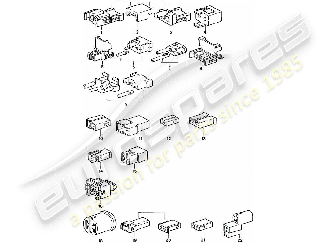 porsche 924s (1988) connector housing part diagram