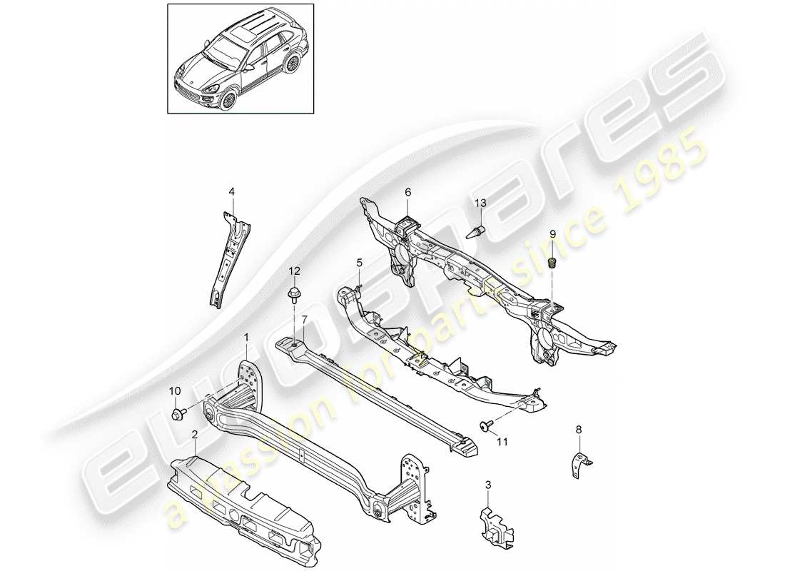 porsche cayenne e2 (2013) bracket part diagram