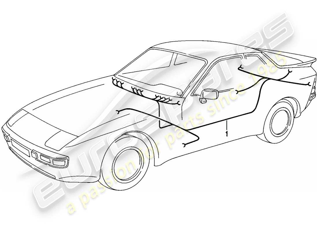 porsche 944 (1987) wiring harnesses - passenger compartment parts diagram