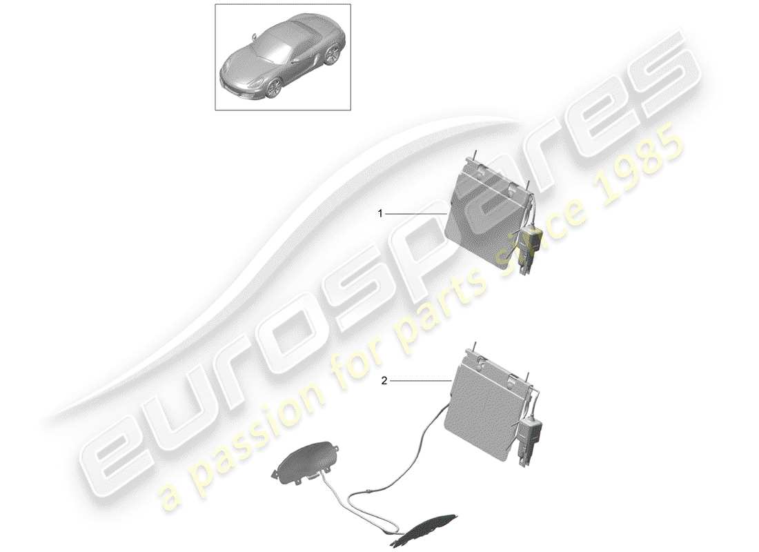 porsche boxster 981 (2016) lumbar support part diagram