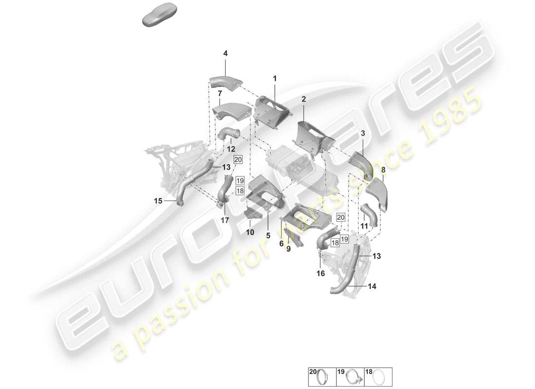 porsche 2019 charge air cooler part diagram