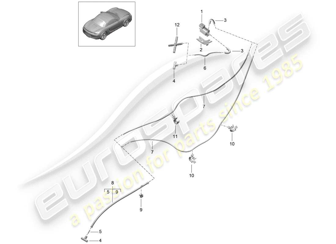 porsche boxster 981 (2013) exhaust system parts diagram