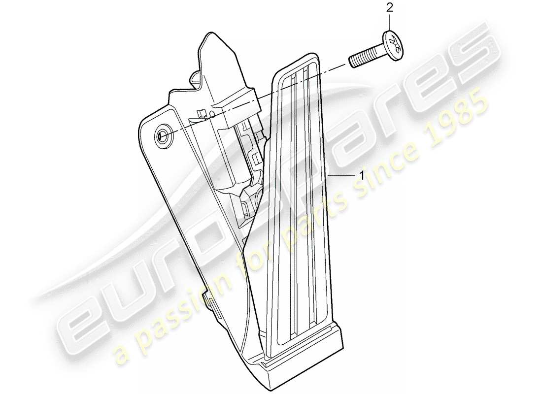 porsche 997 t/gt2 (2009) pedals parts diagram