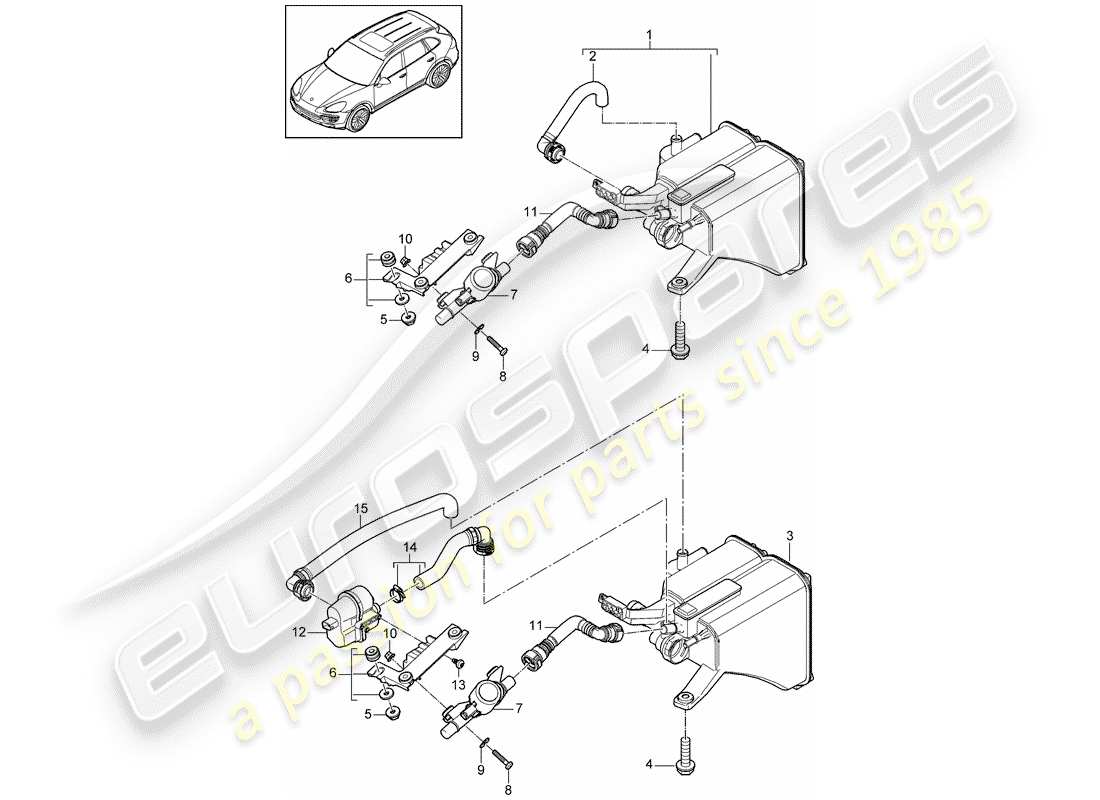 porsche cayenne e2 (2013) evaporative emission canister part diagram