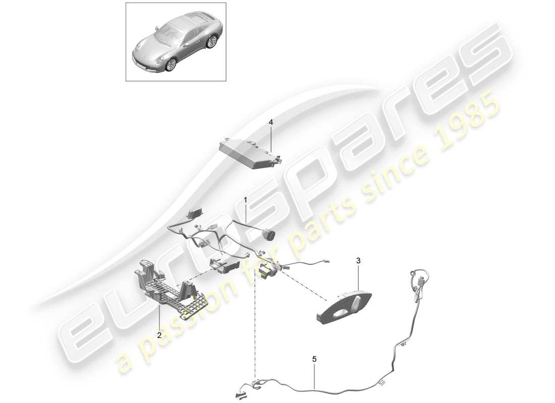 porsche 991 gen. 2 (2019) wiring harnesses part diagram