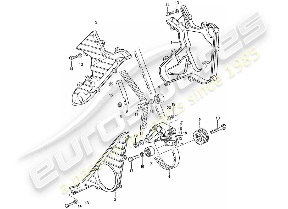 porsche 944 (1989) driving mechanism - camshaft part diagram