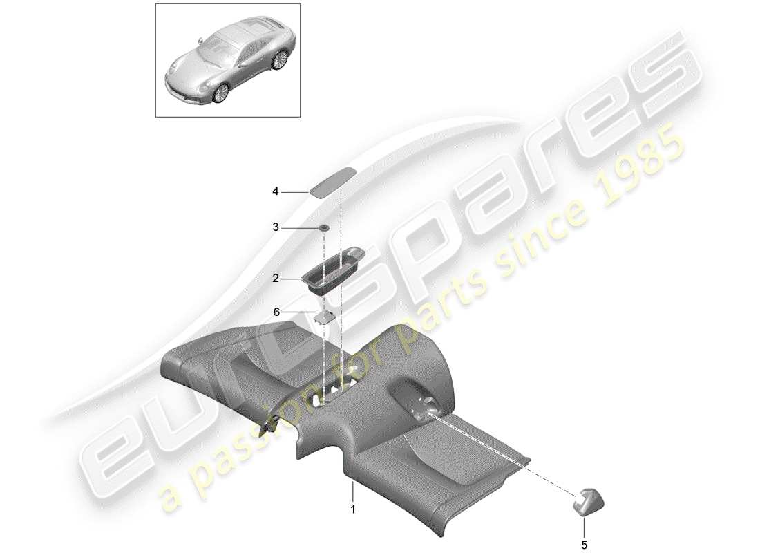 porsche 991 gen. 2 (2019) back seat cushion part diagram