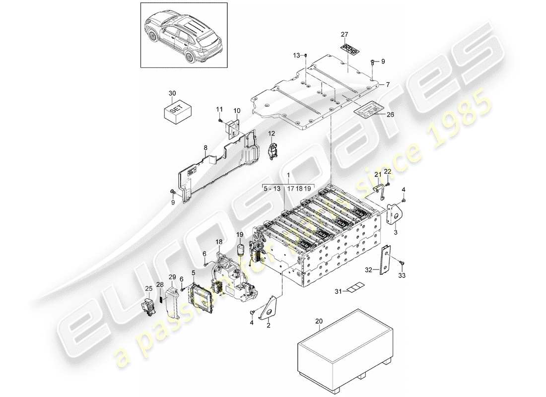 porsche cayenne e2 (2012) hybrid part diagram