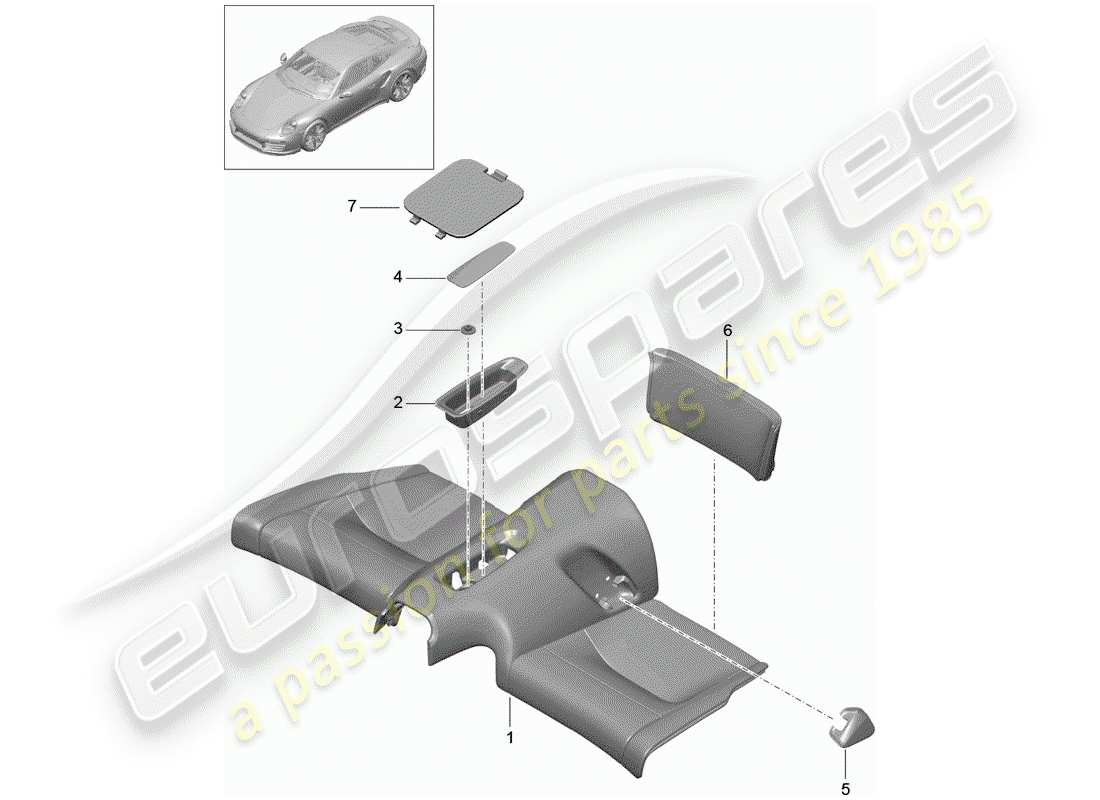 porsche 991 turbo (2014) cover parts diagram