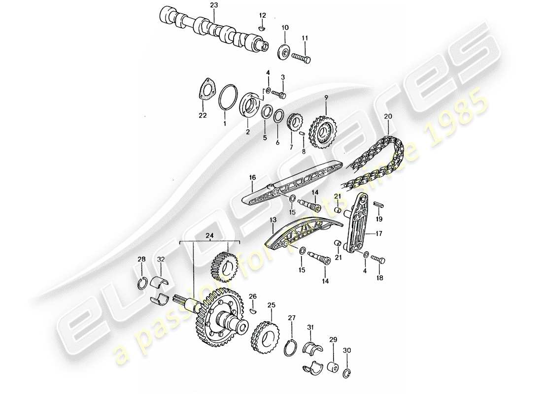 porsche 964 (1991) valve control part diagram