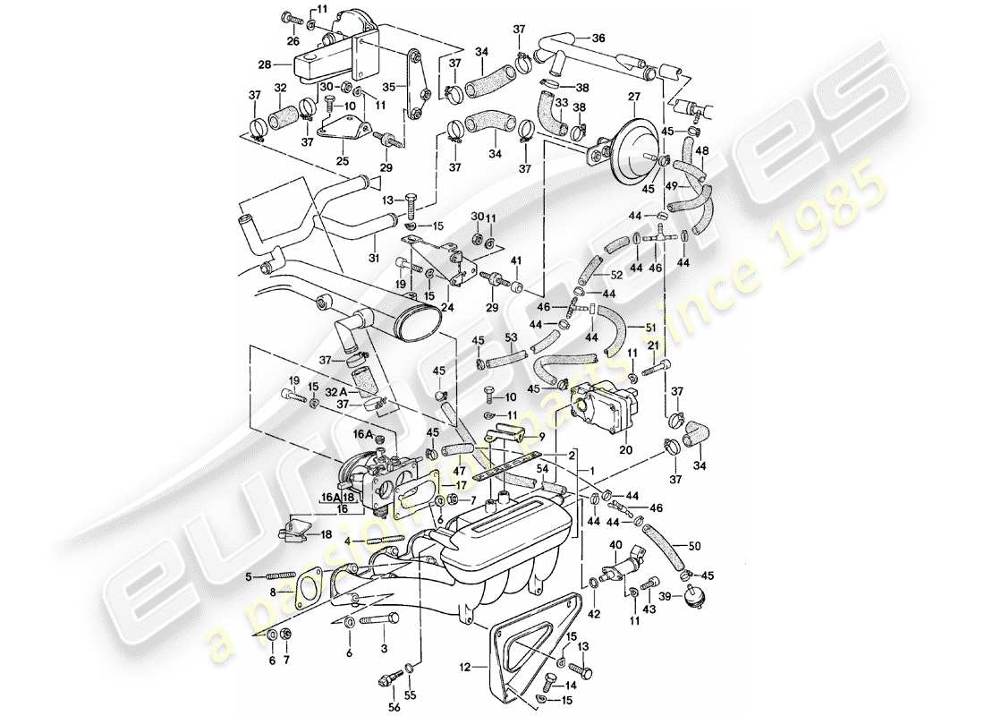 porsche 924 (1980) k-jetronic - 3 part diagram