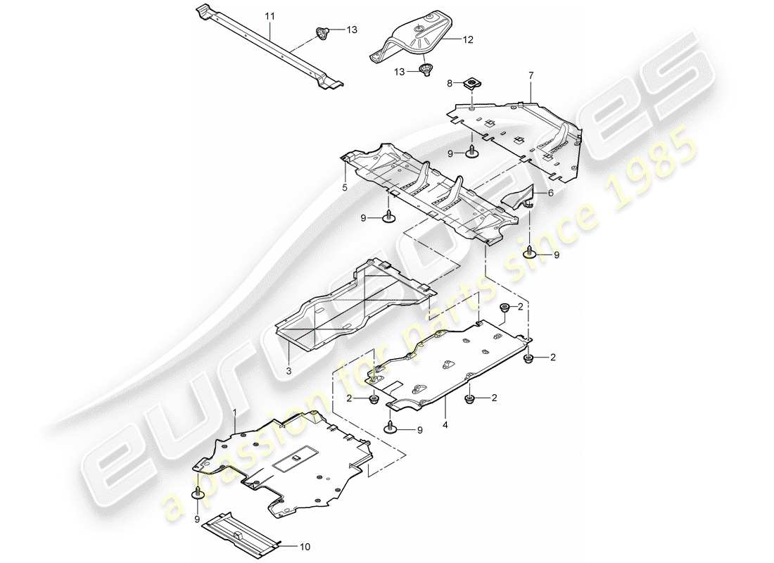 a part diagram from the porsche 997 t/gt2 parts catalogue