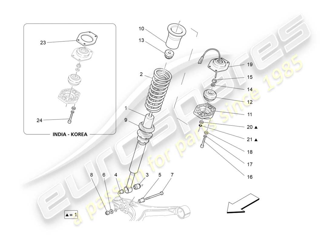 maserati granturismo (2015) front shock absorber devices part diagram