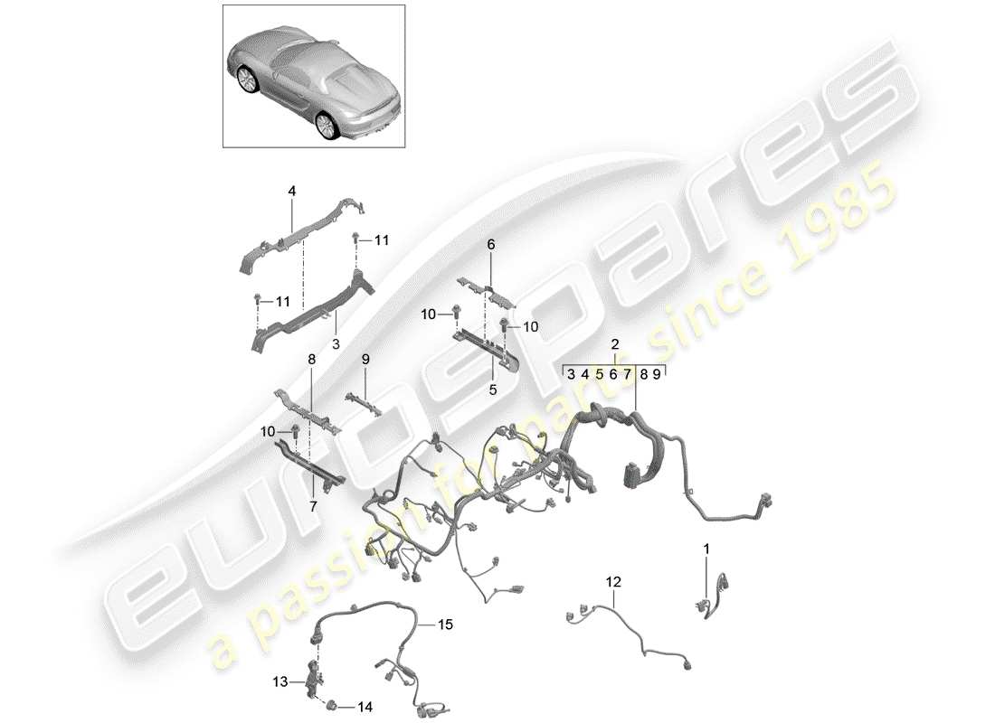 porsche 2016 wiring harnesses part diagram