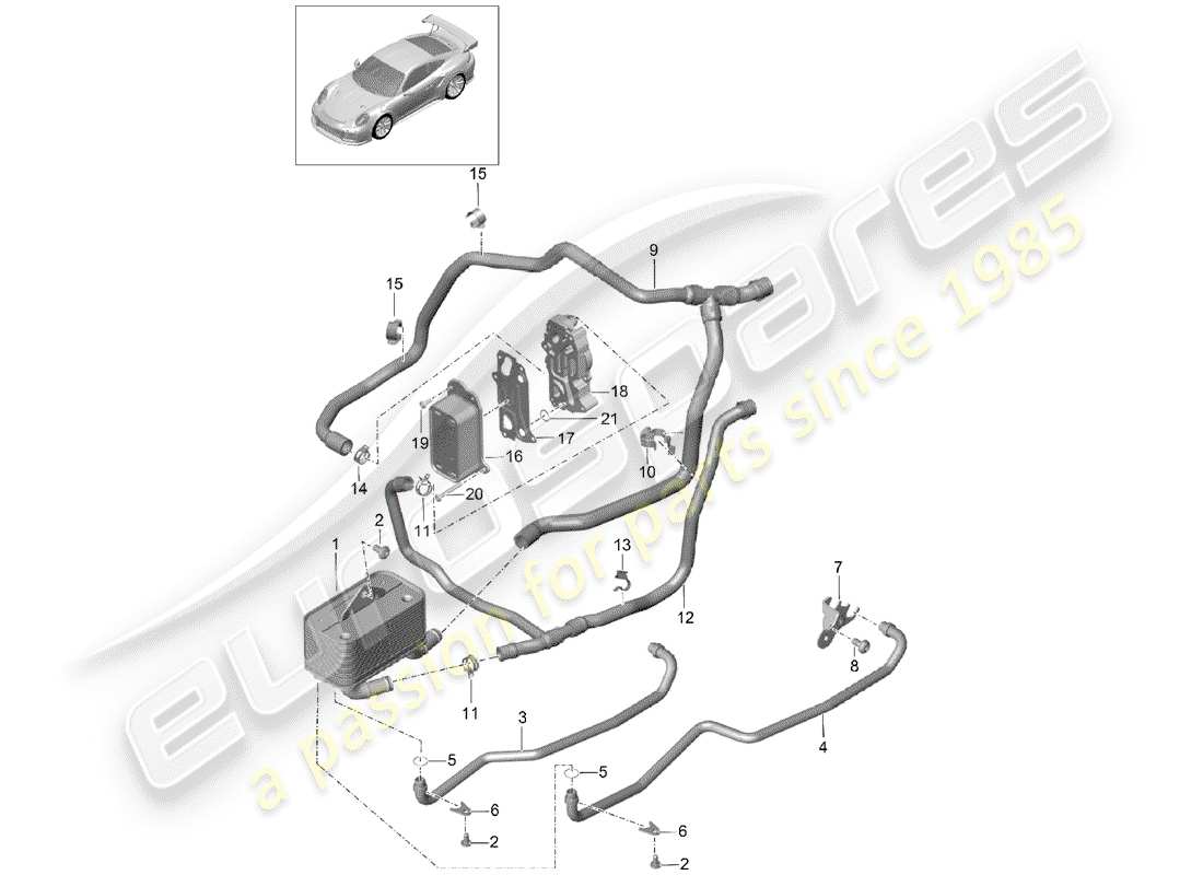 porsche 991 turbo (2019) - pdk - part diagram