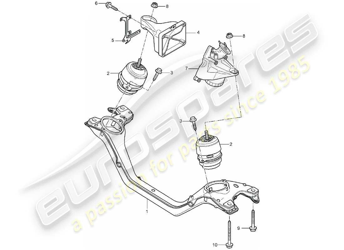 porsche cayenne (2005) engine lifting tackle part diagram