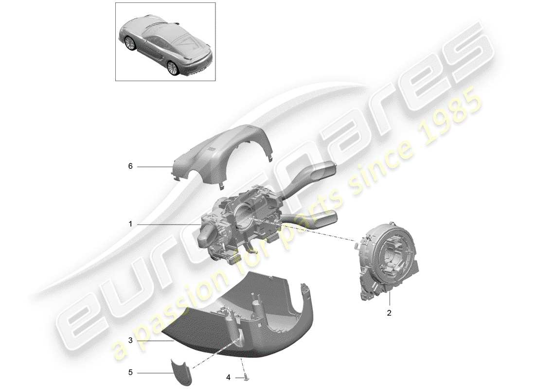 porsche 2016 steering column switch part diagram