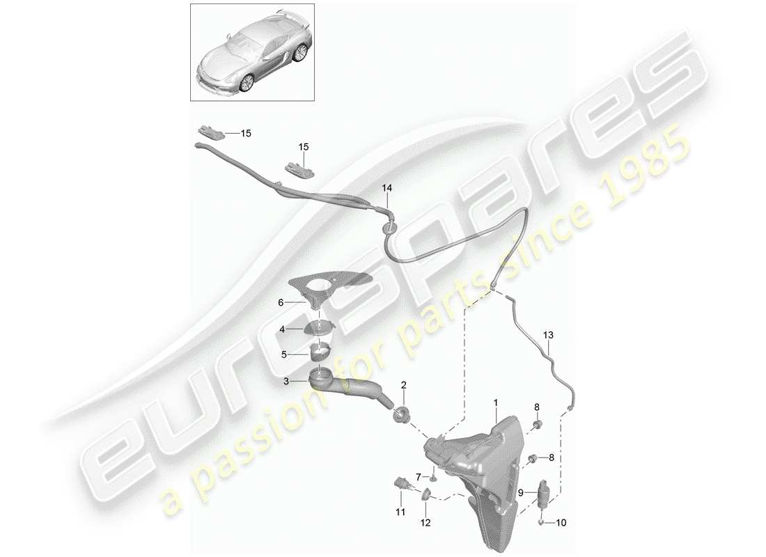 porsche 2016 windshield washer unit part diagram