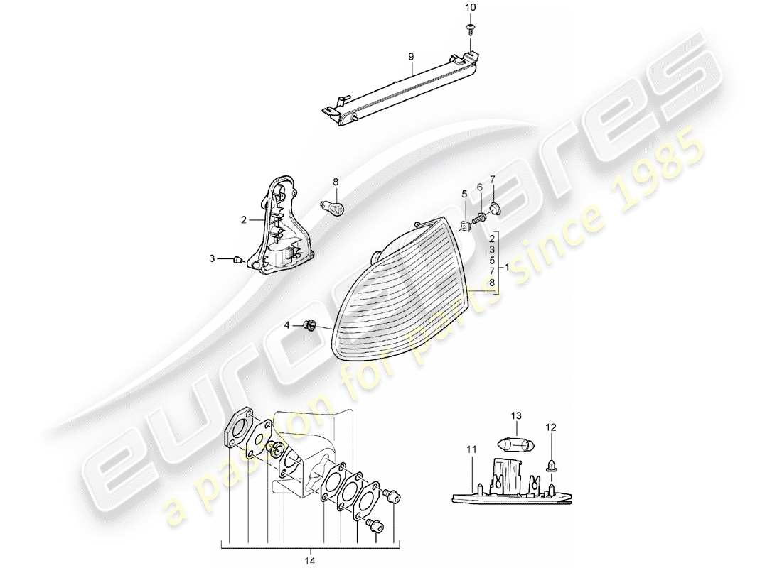 porsche cayenne (2003) rear light part diagram