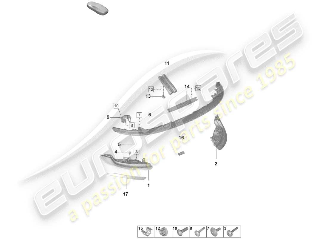 porsche 992 (2020) rear light part diagram