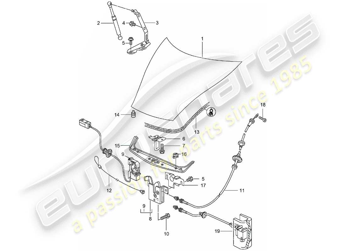 porsche boxster 986 (1997) cover part diagram