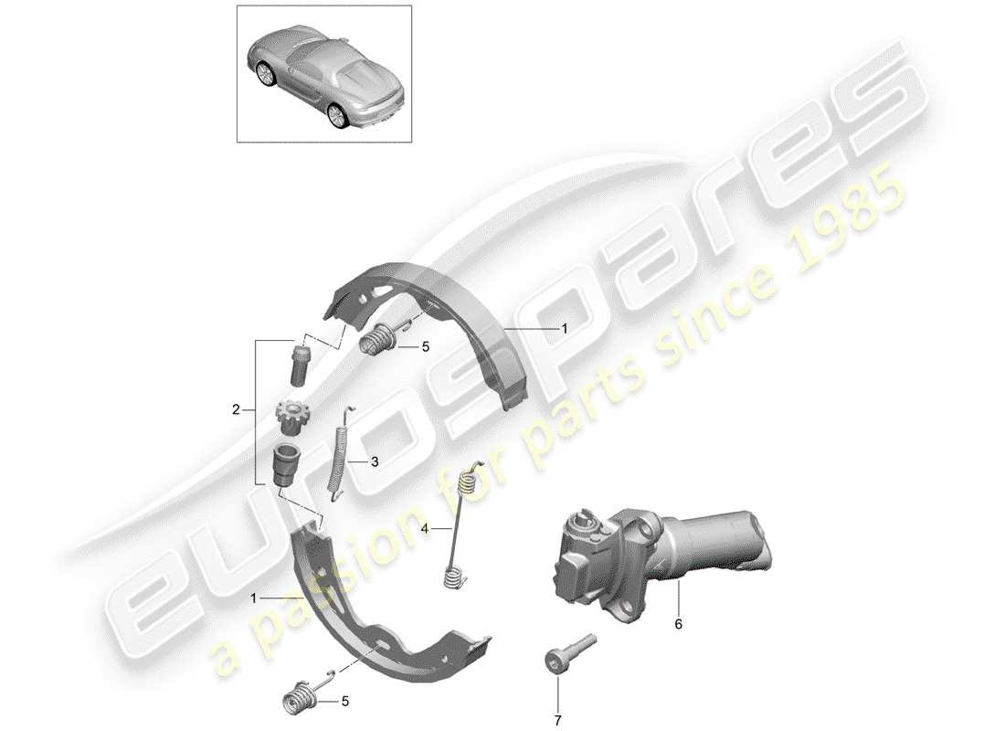 porsche 2016 parking brake part diagram