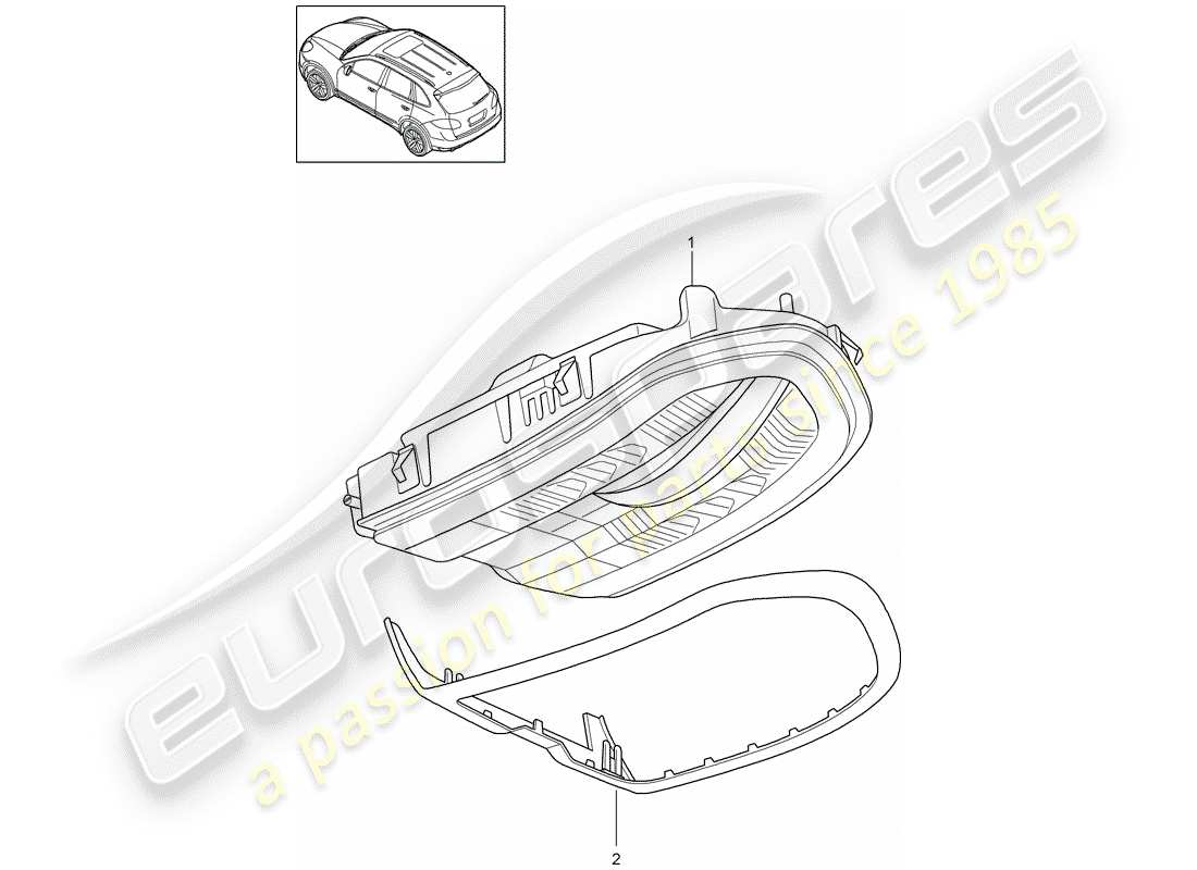 porsche cayenne e2 (2018) bracket part diagram