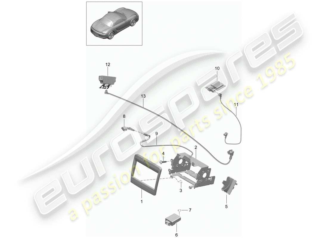 porsche boxster 981 (2012) preparation part diagram