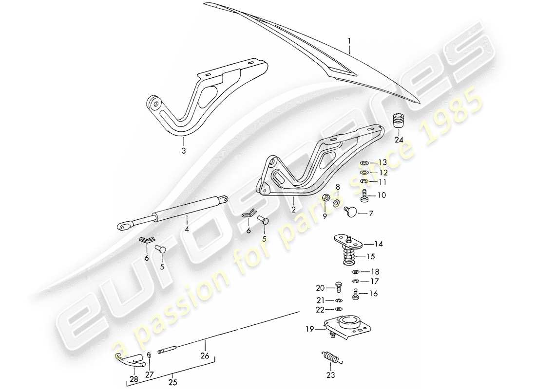 porsche 911 (1973) cover part diagram