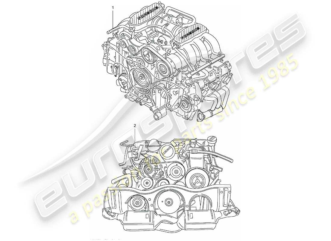 porsche replacement catalogue (1972) replacement engine part diagram